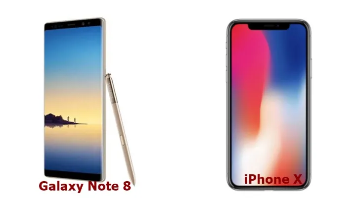 Perbandingan antara iPhone X dan smartphone Android