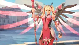 Overwatch menambahkan skin baru untuk Mercy dalam rangka kerjasama dengan Badan Kanker Payudara